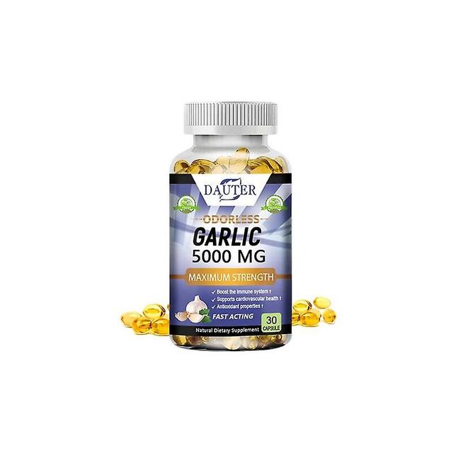 Visgaler Spice-free Pure Garlic 5000mg Lowers Cholesterol,boosts Cardiovascular Immune System,prevents Cardiovascular Fat Deposition 30 count-1 bottle on Productcaster.