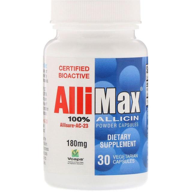 Allimax, 100% Allicin pulver kapslar, 180 mg, 30 Vegetariska kapslar on Productcaster.