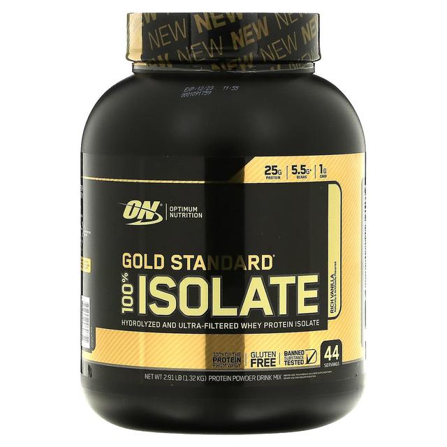 Optimum Nutrition, Gold Standard 100% Isolate, Rich Vanilla, 2.91 lbs (1.32 kg) on Productcaster.