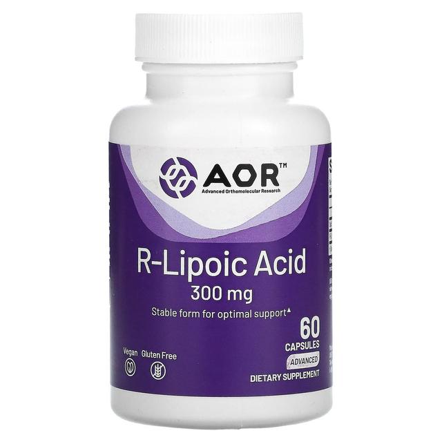 Advanced Orthomolecular Resear Advanced Orthomolecular Research AOR, R-Lipoic Acid, 300 mg, 60 Vegetarian Capsules on Productcaster.