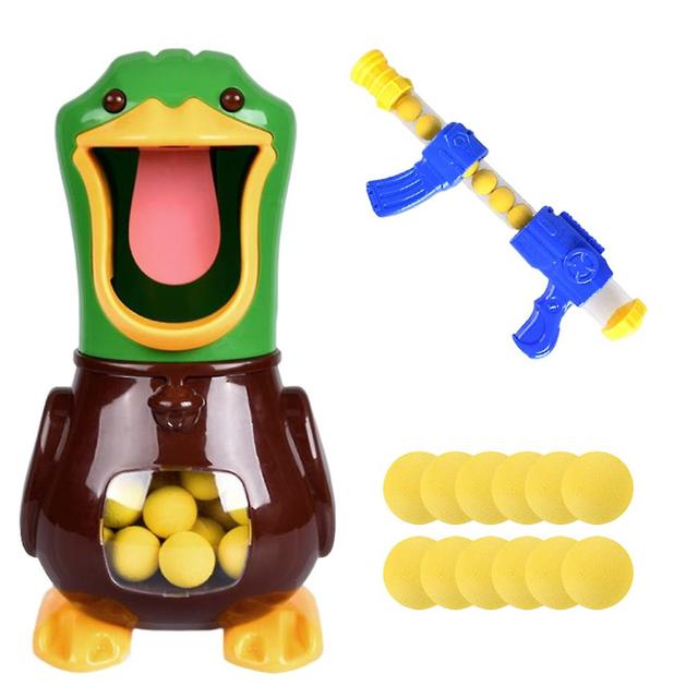 Hungry Ducks Shooting Toy Set Air-powered Soft Ball Ducks Shooting Toys For Kids 12 Balls No Scoring on Productcaster.