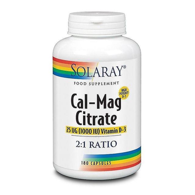 Solaray Cal Mag Citrate 2:1 z witaminą D3 Kapsułki 180 (57486) on Productcaster.