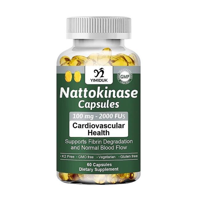 Visgaler Naturally Organic Nattokinase Capsules-serine Peptidase Gluten Free, Non-gmo Supports Cardiovascular & Circulatory Health 1 Bottles 120PCS on Productcaster.