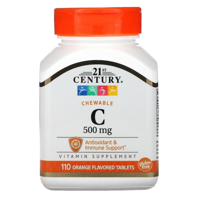 21st Century, Chewable C, Orange Flavor, 500 mg, 110 Tablets on Productcaster.