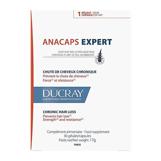 Ducray Anacaps expert reaccional hair loss supplement 30 units on Productcaster.