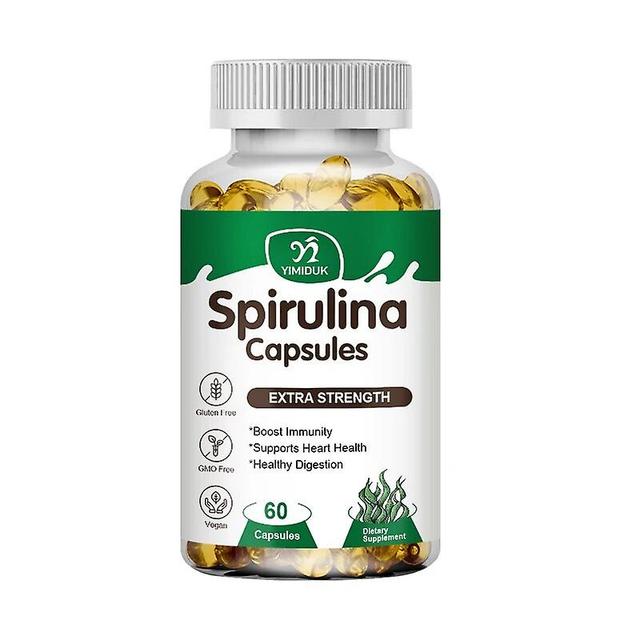 Visgaler Spirulina Capsule Protein Supplements Antioxidant Activity To Support Detox And Cardiovascular Health Immune Products 1 Bottles 60 pcs on Productcaster.