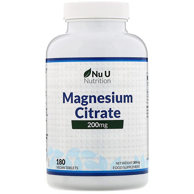 Nu U Nutrition, Magnesium Citrate, 200 mg, 180 Vegan Tablets on Productcaster.