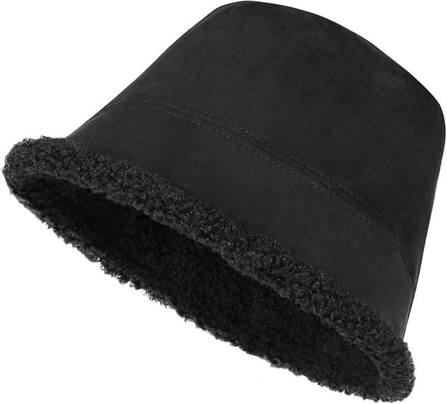 Chapeau De Pcheur D'hiver Pour Femme - Double Face - Chaud - Doublure En Peluche - Chapeau De Loisirs - En Daim - Pour L'automne Et Le Cyclisme on Productcaster.