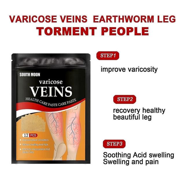 Ederfun 12pcs/pack Varicose Vein Patch For Spider Veins Removal Leg Care Improves Blood High Quality on Productcaster.