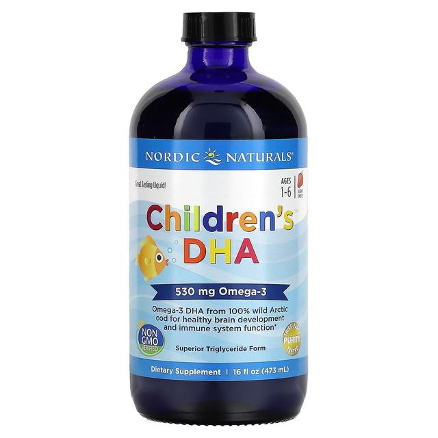 Nordic Naturals, Dha voor kinderen, leeftijd 1-6, aardbei, 530 mg, 16 fl oz (473 ml) on Productcaster.