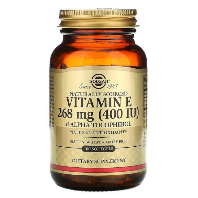 Solgar, Vitamin E, Naturally Sourced, 268 mg (400 IU), 100 Softgels on Productcaster.