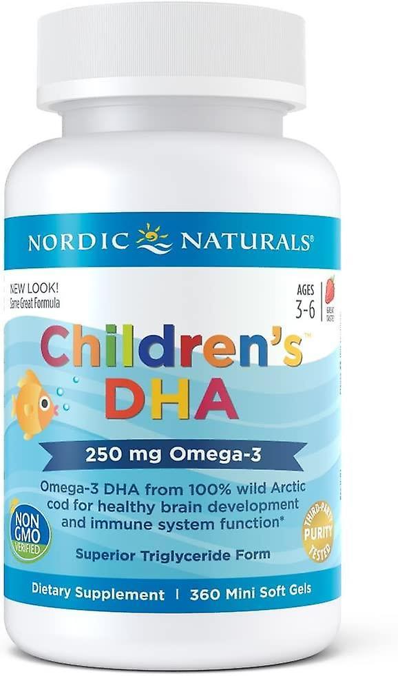 Nordic Naturals Kinder DHA 250mg Omega-3 360 Mini Softgels (Erdbeere) on Productcaster.