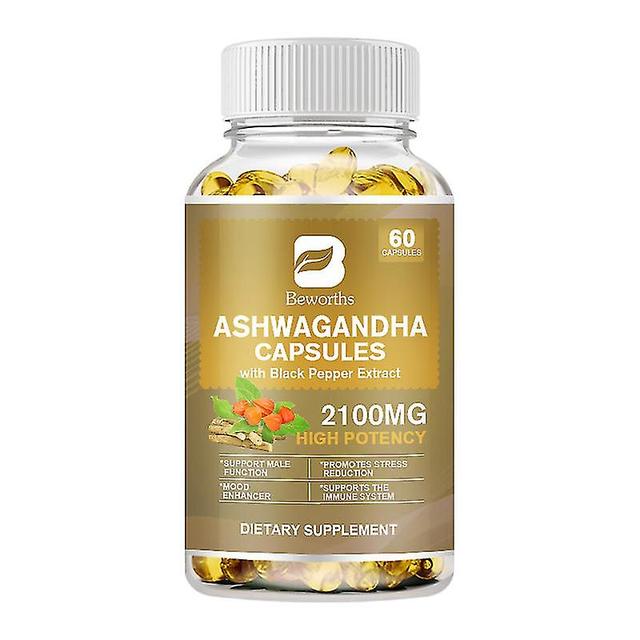 Guoguo Ashwagandha Capsule Natural Sleep Support Immune Support Focus And Energy Supplement With Black Pepper For Being And Vitality 60 capsules on Productcaster.