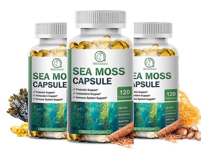 Guoguo Irish Sea Moss Capsules Speed Up Cellular Repair Support Thyroid Function Reduce Inflammation And Relieve Joint Stress 3bottle x120pcs on Productcaster.