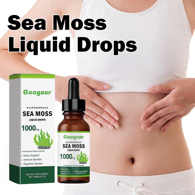 Zjrui Sea Moss Liquid Drops, Organic Irish Sea Moss Gel Supplement For Immune Support, Detox Cleanse & Digestion Support 3pcs on Productcaster.