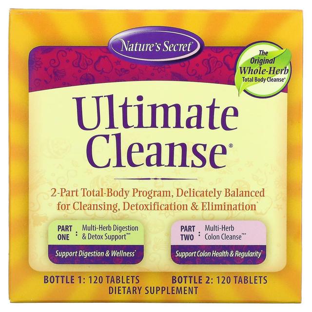 Nature's Secret Naturens hemmelighed, Ultimate Cleanse, 2 dele totalkropsprogram, 2 flasker, 120 tabletter hver on Productcaster.