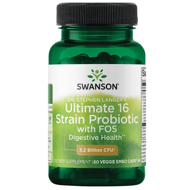 Swanson Dr. Stephen Langerin Ultimate 16 -kantaprobiootti fosilla 3.2 miljardia CFU 60 kasvissyöjä DrCapsules on Productcaster.