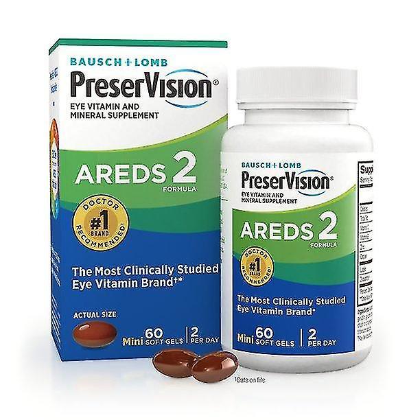 Preservision Areds 2 Formula + Multiwitamina, witamina do oczu i suplement mineralny z luteiną i zeaksantyną, 60 miękkich żeli on Productcaster.