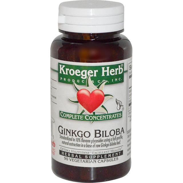 Kroeger Herb Co, Complete Concentrates, Ginkgo Biloba, 90 Vegetarian Capsules on Productcaster.