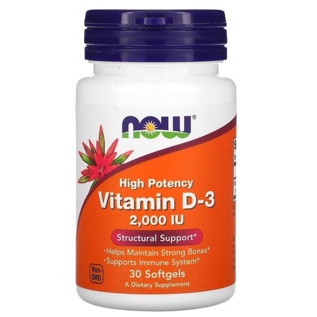 NOW Foods NU livsmedel, Vitamin D-3, 50 mcg (2,000 IE), 30 Softgels on Productcaster.