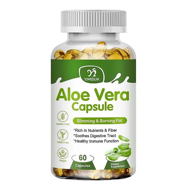 Visgaler Aloe Vera Capsules Fat Burner Promotes Intestinal Motility Supports Digestive Immune Health Balanced Stomach Acidity Slimming 1 Bottles 12... on Productcaster.