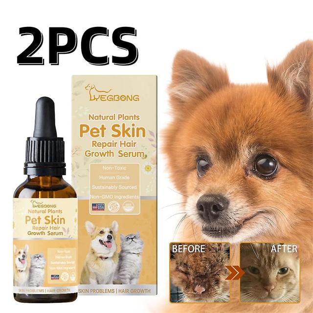 2pcs Pet Wound Liquid Promote Dog Hair Regrowth Skin Wound Restore Cats Moss Disease Treatment Stop Itching Kitten Dog Skin Care Oil on Productcaster.