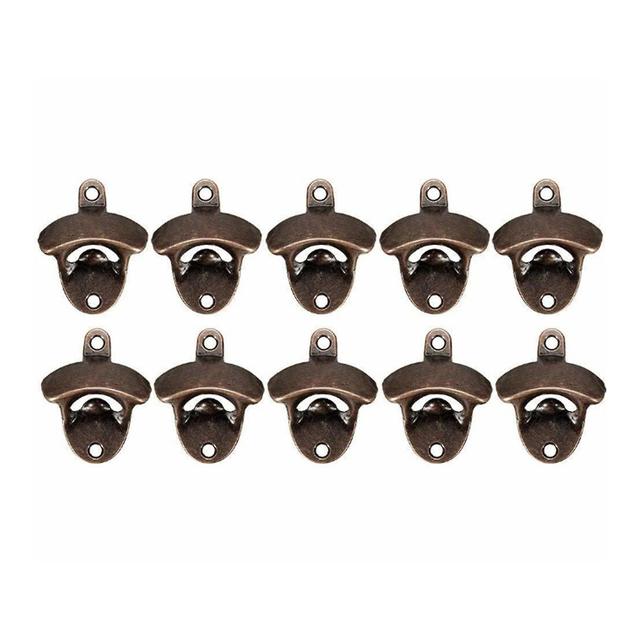 10 Pcs Wall Mount Bottle Opener Vintage Style Rustic Strong Durable Metal Beer Cap Opener for Bar Restaurant Home on Productcaster.