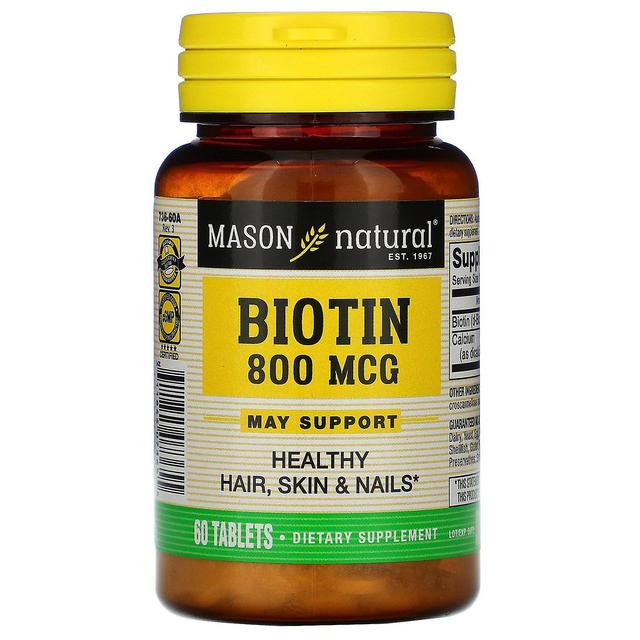 Mason Natural, Biotin, 800 mcg, 60 Tablets on Productcaster.