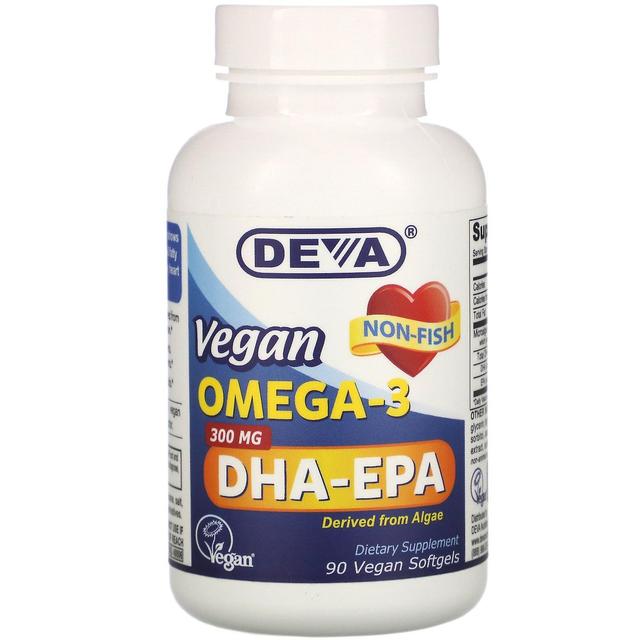 Deva, Vegan, Omega-3, DHA-EPA, 300 mg, 90 Vegan Softgels on Productcaster.