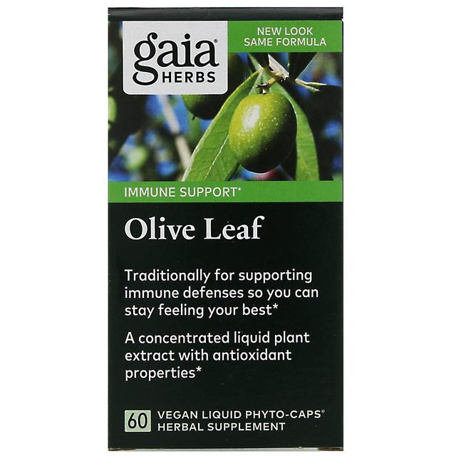 Gaia Herbs Gaia-yrtit, oliivinlehti, 60 vegaanista nestemäistä fytokorkkia on Productcaster.