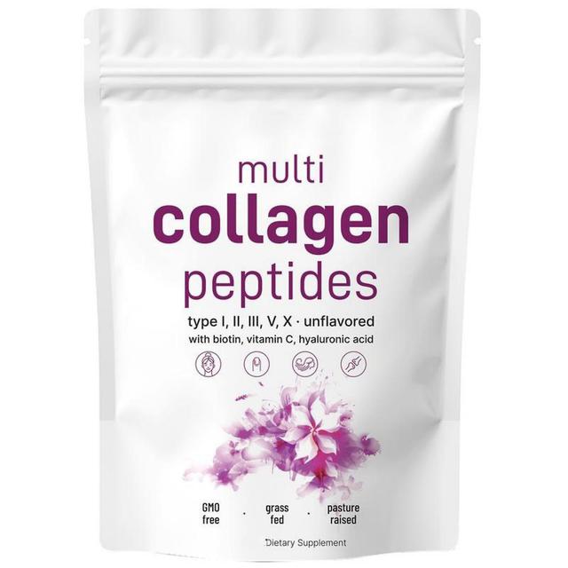 Pusili Multi Collagen Peptides Powder, Type I, II, III, V, X Hydrolyzed Protein Peptides Supplement Powder Mixing with Biotin, Vitamin C For Joint ... on Productcaster.