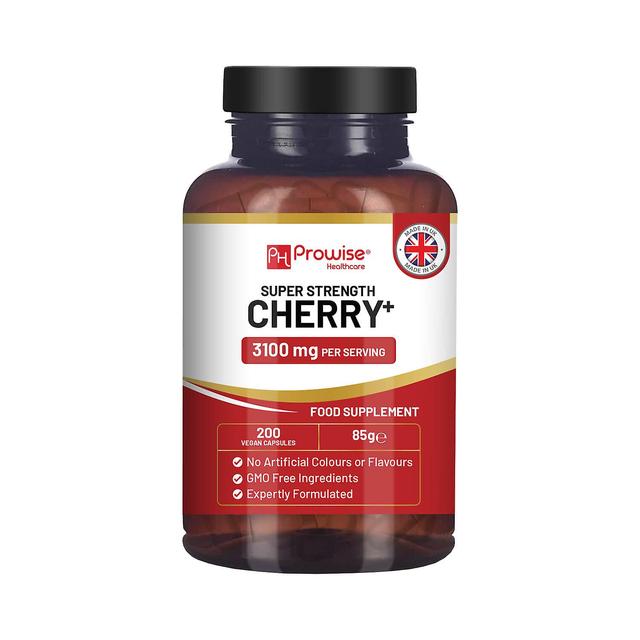 Cherry+ 3100mg Montmorency Cherry pridaná s čiernou čerešňou I 200 vegánskych kapsúl Super Strength Formula I pre ženy a mužov l Made in The UK by ... on Productcaster.