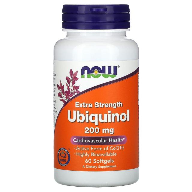 NOW Foods NU Livsmedel, Ubiquinol, 200 mg, Extra styrka, 60 Softgels on Productcaster.