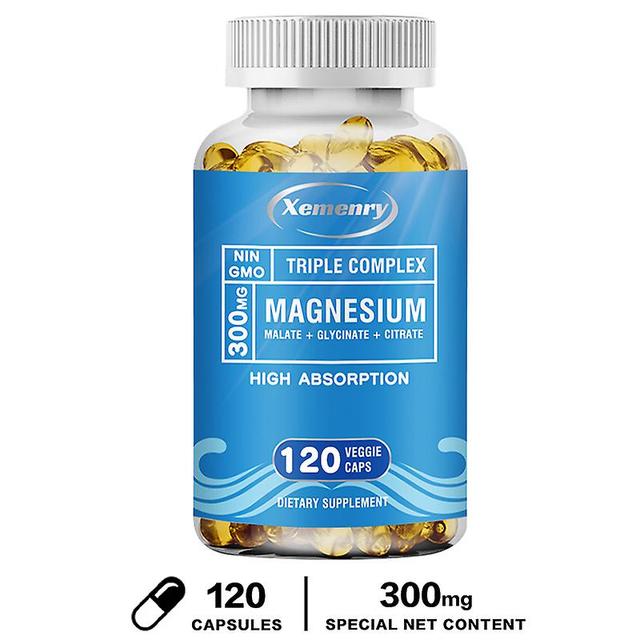 Vorallme Triple Magnesium Complex - 300 Mg Glycine, Malate & Magnesium Citrate For Muscle Relaxation, Sleep & Energy High Absorption 120 Capsules on Productcaster.