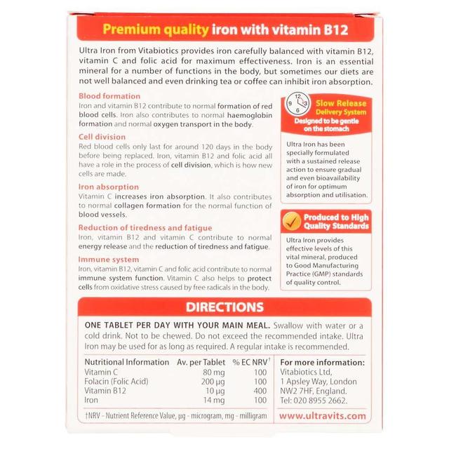 Vitabiotics Ultra Iron Sustained Release - 30 Tablets on Productcaster.