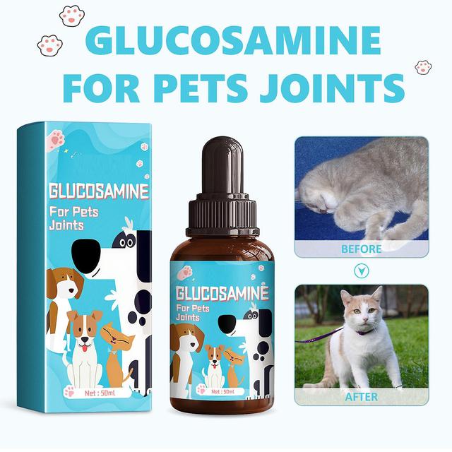 Glucosamin-Tropfen für Haustiere, Hüft- und Gelenkstütztropfen für Hunde, Glucosamin-Ergänzung für die Gesundheit der Gelenke bei Hunden stellen di... on Productcaster.