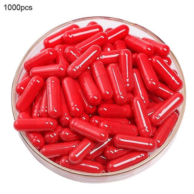 1000pcs Transparent Hollow Gelatin Empty Separated Medical Powder Capsule Shells fe Red on Productcaster.