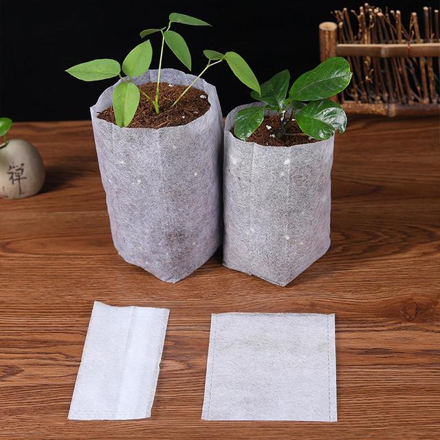 100pcs Nursery Bag Good Nutrient Absorb Ability Permeability Non-woven Plants Grow Pouch For Home Kaesi 8 on Productcaster.