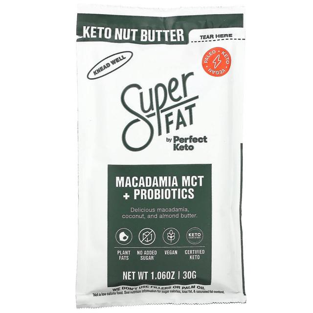 SuperFat, Keto Nut Butter, Macadamia MCT + Probiotics, 1.06 oz (30 g) on Productcaster.