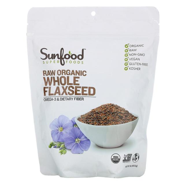 Sunfood, Superfoods, Raw Organic Whole Flaxseed, 1 lb (453.5 g) on Productcaster.