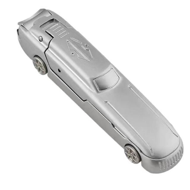 Sports Car Styling No-splash Nail Clippers Stainless Steel Phone Holder Nail Cutter Silver on Productcaster.