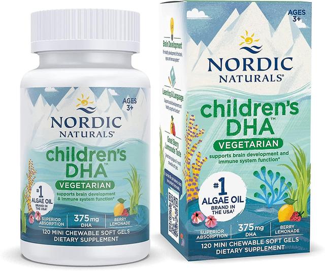 Nordic Naturals Children's DHA Vegetarian 375mg 120 Mini Chewable Softgels (Berry Lemonade) on Productcaster.