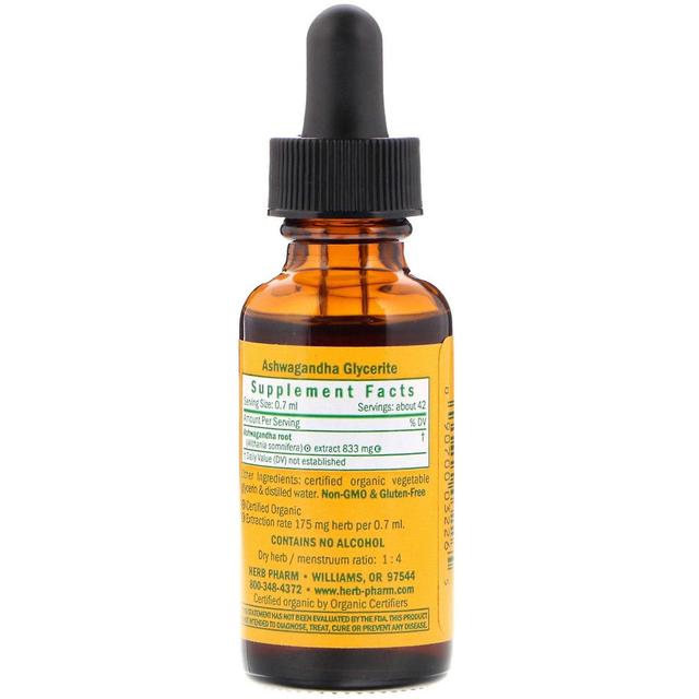 Herb Pharm, Ashwagandha, Alkoholfrei, 1 fl oz (30 ml) on Productcaster.