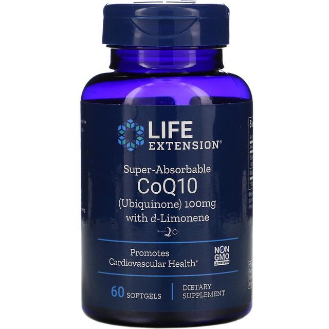 Life Extension Prolongation de la durée de vie utile, CoQ10 super-absorbable, 100 mg, 60 Softgels on Productcaster.