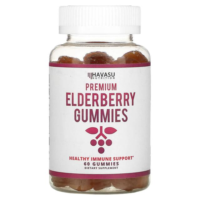 Havasu Nutrition, Premium Elderberry Gummies, Natural Berry, 60 Gummies on Productcaster.