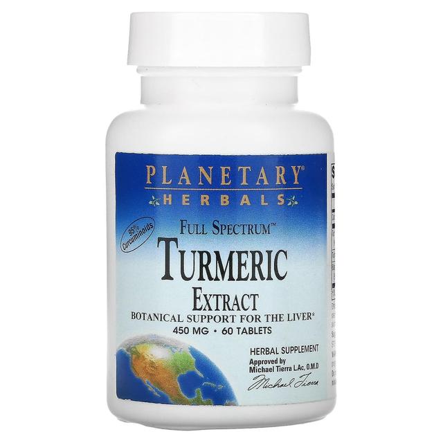 Planetary Herbals, Full Spectrum Gurkmeja Extrakt, 450 mg, 60 tabletter on Productcaster.