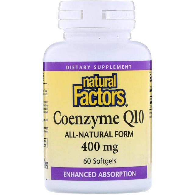 Natural Factors Fatores Naturais, Coenzima Q10, 400 mg, 60 Cápsulas gelatinosas on Productcaster.