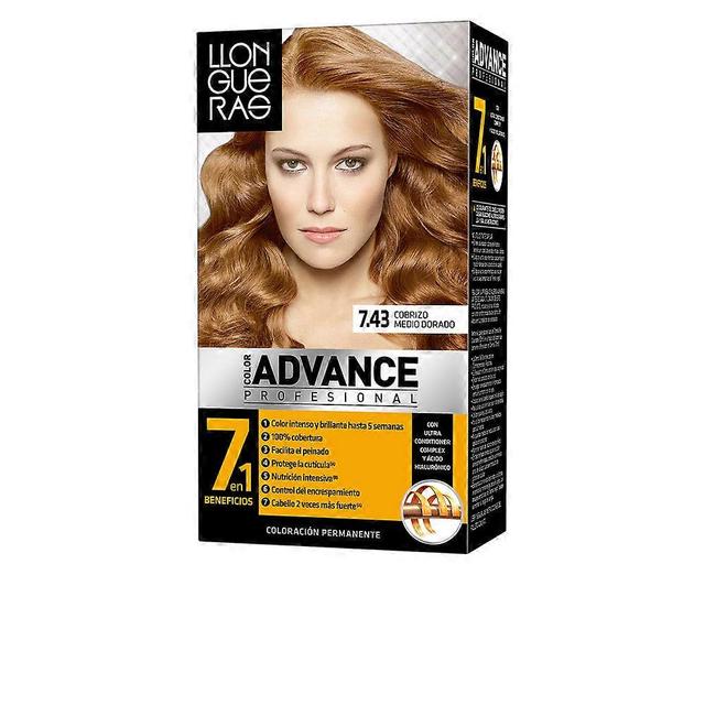 Llongueras color advance hair colour 7,43 cobrizo medio dorado on Productcaster.