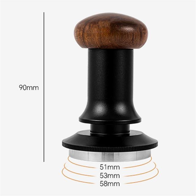 Coffee Tamper Powder Hammer Pressing Wooden Handle Coffee Distributor for Coffee and Espresso Mat Powder Hammer 53mm Black on Productcaster.