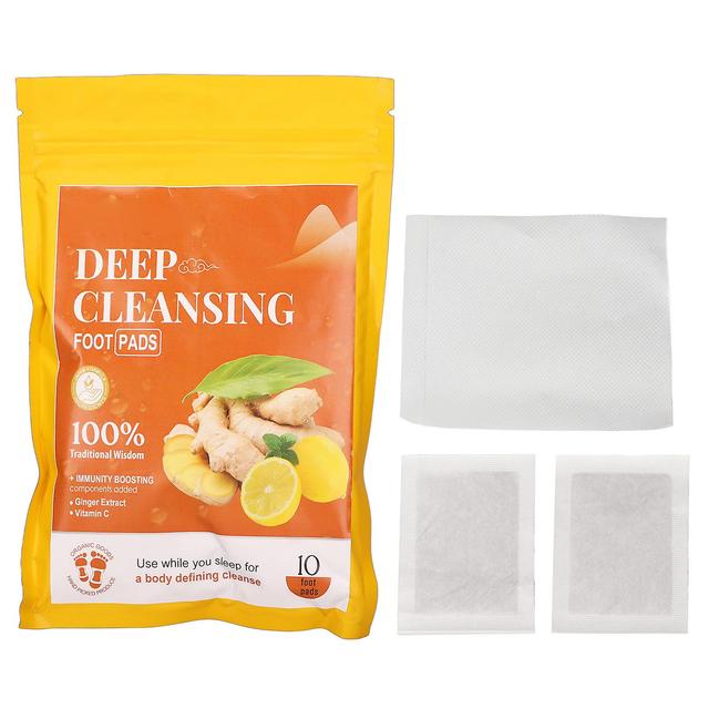 Pés Patches Stress Relief Sleep Improving Deep Cleansing Ginger Foot Pads For Foot Care 10pcs on Productcaster.